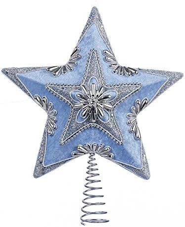 Kurt Adler Halvány Csillag, fa tetején, 13.5-Es, Kék, Ezüst