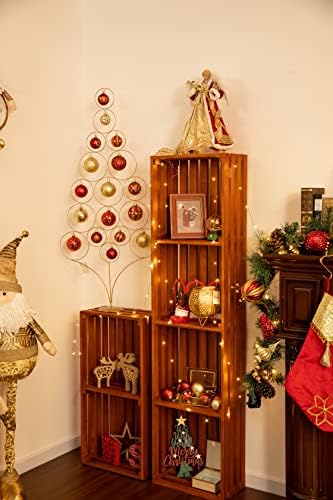 Valerij Madelyn 15.7 os Előre Világít Luxus Piros Arany Karácsonyi Angyal csúcsdíszt, Angyal Fa Top 10 Meleg LED Lámpák, karácsonyfa