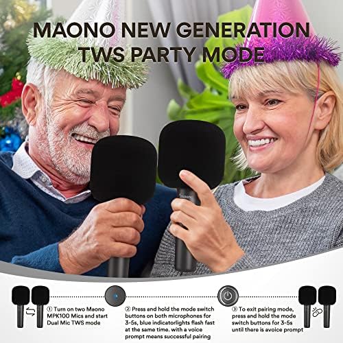 MAONO Bluetooth-Karaoke Mikrofon Gyerekeknek, MKP100 Hordozható 3 az 1-ben Vezeték nélküli Kézi Mikrofon a Hangszóró során, hogy az Okostelefonok,Számítógépek,