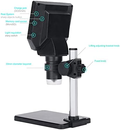 ZLDQBH Professzionális Digitális Elektron Mikroszkóp 4.3 Inch Nagy Bázis, LCD Kijelző, 8 MEGAPIXELES 1-1000-Folyamatos Erősítés