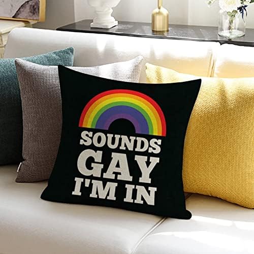 LGBTQ Szivárvány Meleg, Leszbikus Büszkeség Párnát Fedelét úgy Hangzik, Meleg vagyok Meleg párnahuzat párnahuzat Valentin Nap Decortaive
