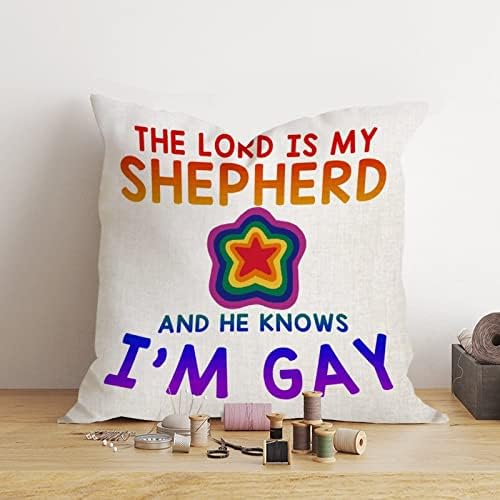 Az Úr az Én Pásztorom, nem Tudja, hogy Meleg vagyok Párnát Fedezze párnahuzat Leszbikus, Meleg Haladást a Büszkeség Szivárvány párnahuzat