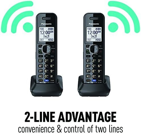 Panasonic 2-Sor Vezetékes/Vezeték nélküli Telefon Rendszer, 2 Kézibeszélő (Fekete) & KX-TCA430 Comfort-Fit, Összecsukható Fejhallgató