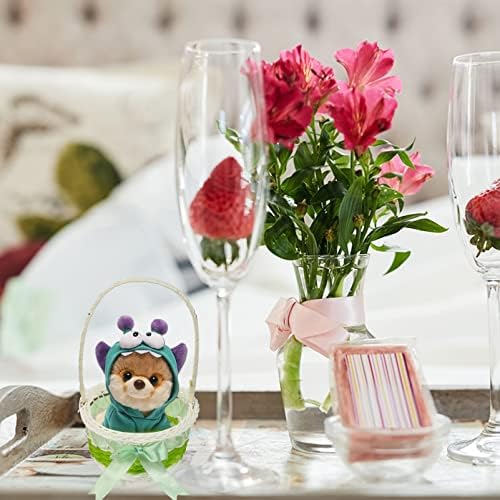 Veemoon 2db Műanyag Kereskedés Dekoráció Bowknot Jogosultja Szőtt Candy Kicsi Virág Szervező Étel, Esküvői Rózsaszín Fa Kézműves