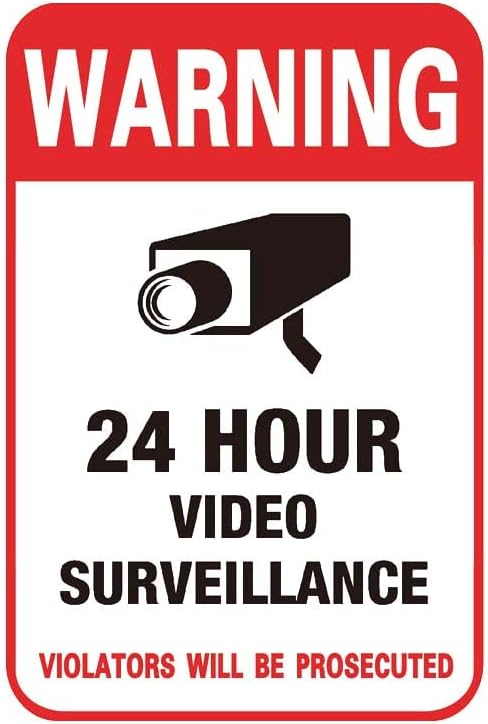 2/4/6/10 db 24 Órás Videó Felügyeleti Jel, Nincs Átjárás Figyelmeztető Jel, 6'x4'- CCTV Biztonsági Prémium Öntapadós Fényvisszaverő