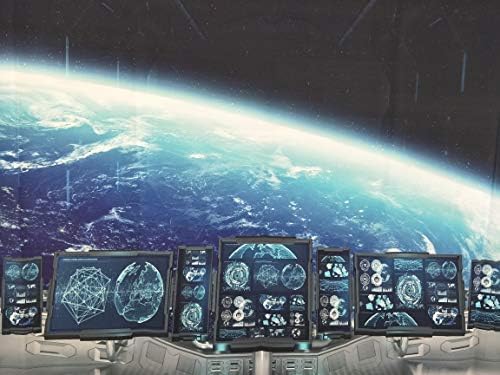 Leyiyi 7x5ft Űrhajó Belső Hátteret 3D Univerzum Műhely világűrben Utazási Tudomány Vizsgálja Állomás Föld Vista Fotó Háttér