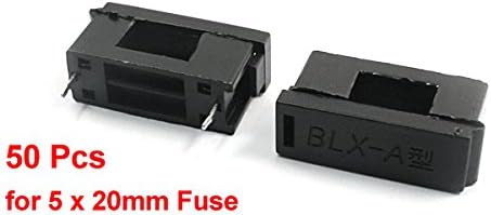 uxcell 50Pcs BLX-EGY Fekete Műanyag PCB Mount 5 x 20 mm Biztosíték tartó