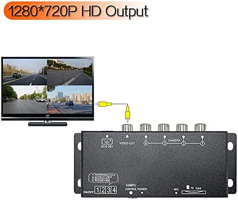 Mini 4 csatorna 720P HD Mobil DVR SD Kártya Videó Felvevő AHD CCTV Biztonsági Kamera, Támogatja a Hurok Videó Felvétel, Hangfelvétel, Több