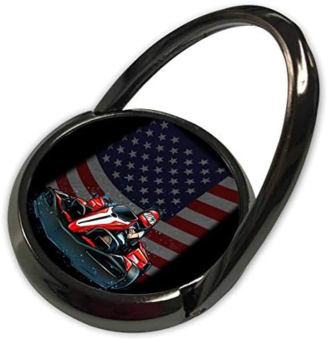 3dRose Sven Herkenrath Karts - Vicces Go Kart Racing Gokart Sebesség USA Zászló Hazafiság - Telefon Gyűrű (phr_323234_1)
