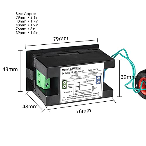AC LED Digitális Kijelző Teljesítmény Monitor, Voltmérő Nagyáramú Áram-Mérő Frekvencia Méter Magas Pontosság Multifunkcionális