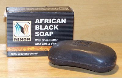 NINON Afrikai Fekete Szappan a Shea Vaj Aloe Vera & E-Vitamin - Vegán Szappan - 5 oz