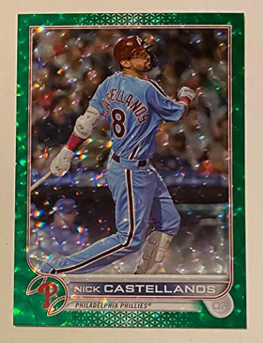 Nick Castellanos 266 2022 Topps Frissítés Számozott Zöld Párhuzamos Csomag Friss Hivatalosan Engedélyezett MLB Baseball Trading Card
