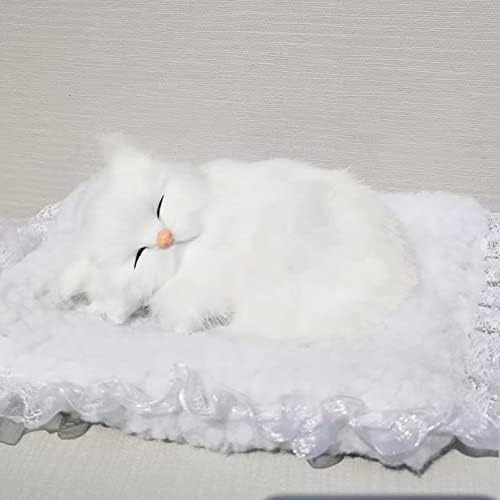 KKUSSOLL Puha Plüss Játék Kis Fehér macska Plüss Reális Alszik Lusta Csukd be Szemed, Ölelés, Cica Mini Ajándékok Lányoknak