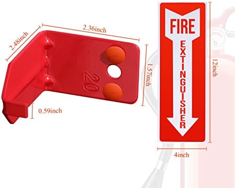 2 Csomag Tűzoltó Készülék tartóban 4 Darab Tűzoltó készüléket Jel Matrica, 20lb Tűzoltó Készülék Falra Horog Konzol Nagy, illetve