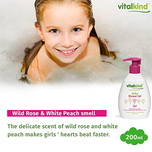 Prémium természetes kozmetikumok lányok vitalkind. Enyhe tusfürdő, gyengéd tisztítást biztosít az érzékeny bőrt.
