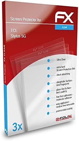 atFoliX Képernyő Védelem Film Kompatibilis TCL Stylus 5G képernyővédő fólia, Ultra-Tiszta FX Védő Fólia (3X)