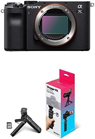 Sony Alpha 7C Full-Frame tükör nélküli Camer, Fekete Vlogger Tartozék Készlet, Kicsi