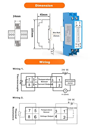 Hőmérséklet-Érzékelő Jelátalakító Adó Transzformátor PT 100 Kimenet 4-20 ma DC Bemeneti 0-150 ° c Fok Celsius