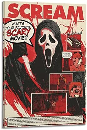 TENQA 1996 Sikoly Poszter Klasszikus Horror Film Plakát Szoba Esztétikai Vászon Wall Art Hálószoba Decor 12x18inch(30x45cm)