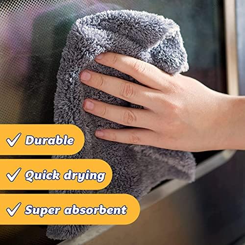 Bozót Apa Mikroszálas Törlőkendők - Minden Célra Super Soft & Ultra Puha Mikroszálas Törölköző - Tartalmaz Grey & Sárga Tisztító Rongy (2 Csomag)