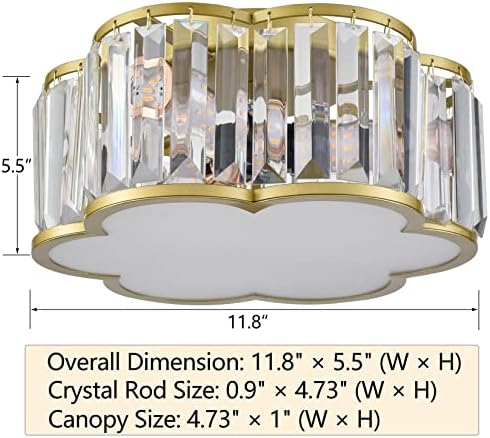 SAMTEEN Luxus Kristály süllyeszthető Mennyezeti Lámpa, Modern, 3-Lámpa Mennyezeti világítótestek süllyeszthető Arany 12 Inch