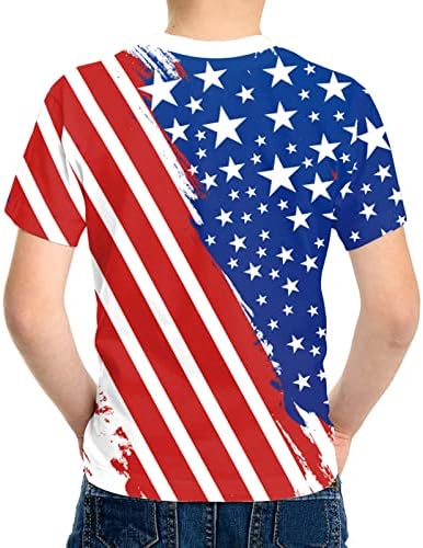 Gyerekek Pólók 3D Grafikus Nyomtatott Újdonság Pólók Amerikai Zászló Hazafias T-Ing, Alkalmi Felsők Fiúk, Lányok 6-14Years