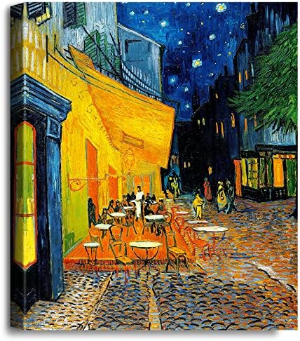 A&T MŰ, Kávézó, Terasz Éjszaka Vincent Van Gogh. A Világ Klasszikus Művészeti Reprodukciók, Giclee Vászon Nyomatok Wall Art a lakberendezés,30x36x1.5