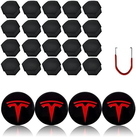 Tesla Model 3-Y S X Kerék Kap Készlet, 4 Center-Logó, Embléma Elosztó Központ Cap + 20 Húz Dió Borító Eredeti Felni Dekoráció
