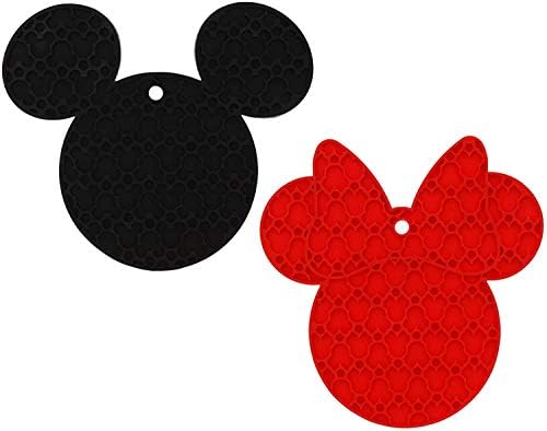 Disney Mickey and Minnie Egér Szilikon Trivets, 2pk - Többcélú Rugalmas Konyhai Eszközök Szolgálnak kaspókat, Kanál Többi,