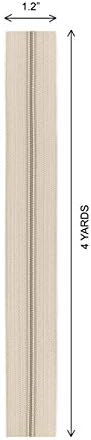 Cipzár által Udvaron, 4.5 Tekercs Cipzár Lánc, Húz Készült az USA-ban (4-méteres Cipzár, Szalag, 30 húz, Bézs színű, Tarka húz)