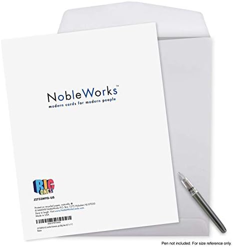 NobleWorks Egy Nagy hiányzol - Szerető hiányzol üdvözlőlap Boríték (Nagy, 8,5 x 11 Hüvelyk) - Nagy, Vastag Betűkkel, Rád Gondolok Kártya