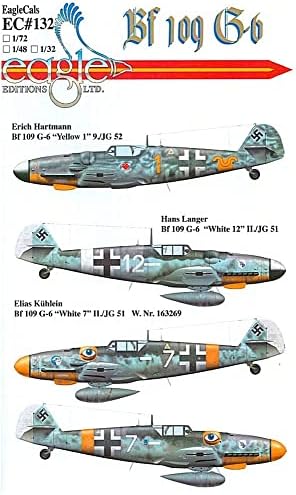 Hajlandó Sas Cal Matrica 1/48 Messerschmitt Bf109G-6 9./JG52 White12 White7 11 JG51 Műanyag Modell Matrica EAG48132