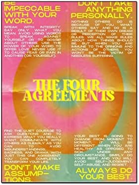 ToMart Művészet Plakát Vintage Négy Megállapodás Poszter Vászon Nyomtatás Gyűjthető Ajándék (4) Vászon Festmény, Poszterek,