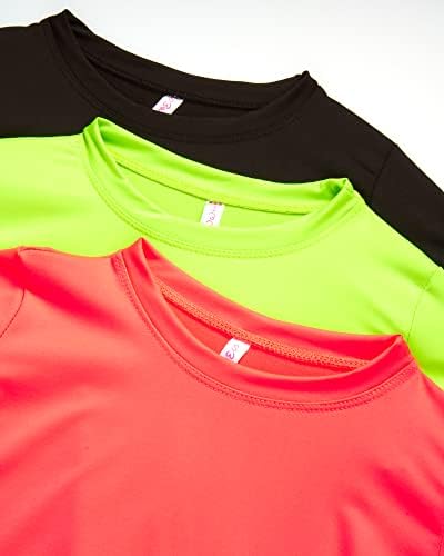 Édes Szívek Lányok 3 Csomag Rövid Ujjú Száraz-Fit Legénység Nyak Aktív, Sportos Teljesítmény, T-Shirt