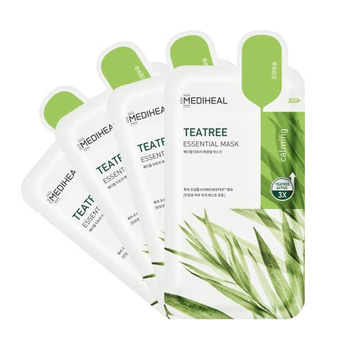 Mediheal Hivatalos [Korea 1 Lap Maszk] - teafa Alapvető Hiba Ellenőrzés Maszk - Bőr Nyugtató & Faggyú Ellenőrzési Maszk Csomag Érzékeny, Zsíros