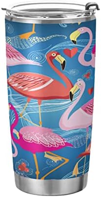 ALAZA Flamingók Dobon szemhéjakkal, majd Sorsot,Újrafelhasználható Rozsdamentes Acél-Vákuum Szigetelt Dobon Kupa,Jeges Kávé Utazási Bögre