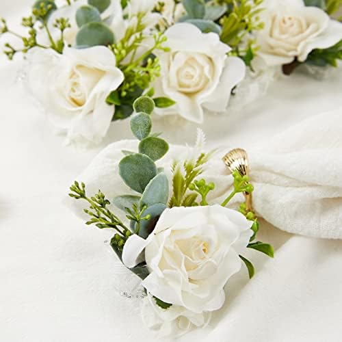 Meldel Fehér Rózsa a karszalagod, Csomag 2 DB Esküvői Menyasszonyi Csuklóját, Virág, Csokor Kéz Virág a Mesterséges Selyem Rózsa Dekoráció