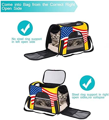 Kisállat Szállító Amerikai Zászló, Sárga Háttér Puha Oldalú Pet Travel Fuvarozók számára a Macskák,Kutyák, Kiskutya, Kényelmes, Hordozható,