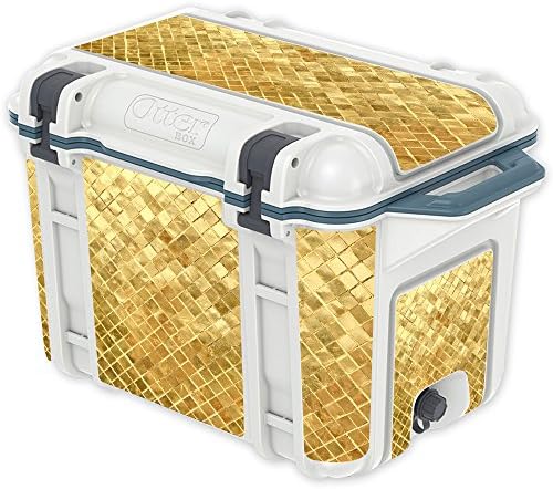 MightySkins (Hűtő Nem Tartalmazza) Bőr Kompatibilis OtterBox Vállalkozás 45 qt-Hűtő - Arany Csempe | Védő, Tartós, Egyedi
