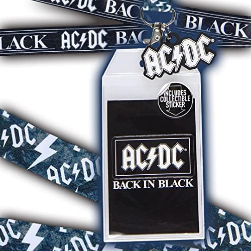 Az AC/DC Back in Black Reverzibilis ID Zsinór Jelvény tulajdonosa Gumi Logó Bájjal Gyűjthető Matrica