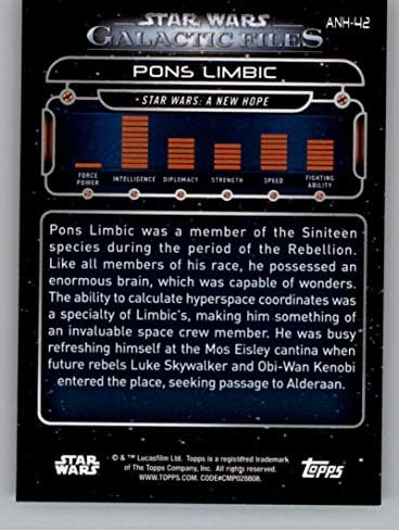 2018 Topps Star Wars Galactic Fájlok ANH-42 Pons Limbikus Hivatalos Non-Sport Kereskedelmi Kártya NM-es, vagy Jobb Conditon