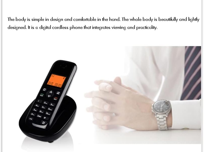 MXIAOXIA 1 Készülék Vezeték nélküli Telefon Üzenetrögzítő Rendszer, Hívófél-AZONOSÍTÓ, Narancssárga Háttérvilágítású LCD, Világító
