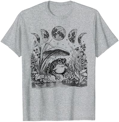 Aranyos Cottagecore Esztétikai Béka, Gomba Hold Boszorkányos Klasszikus Rövid Ujjú T-Shirt