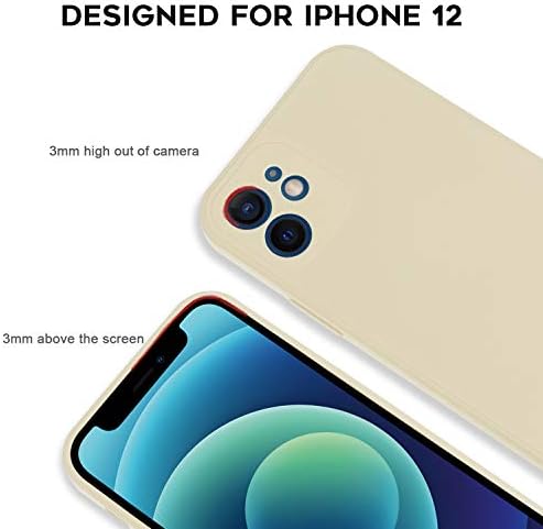 Ermorgen Folyékony Szilikon Gél Gumi tok Kompatibilis iPhone 12, Egyéni Védelem Minden Lencse Teljes Védő Ütésálló Ultra Slim (Kiváló
