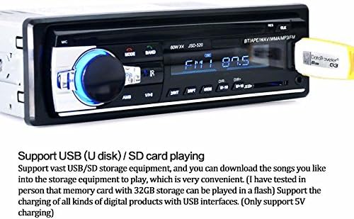 UPSZTEC Digitális Bluetooth Autós MP3 Lejátszó, Rádió, Sztereó Audio USB/SD a Dash Slot AUX Bemenet ...