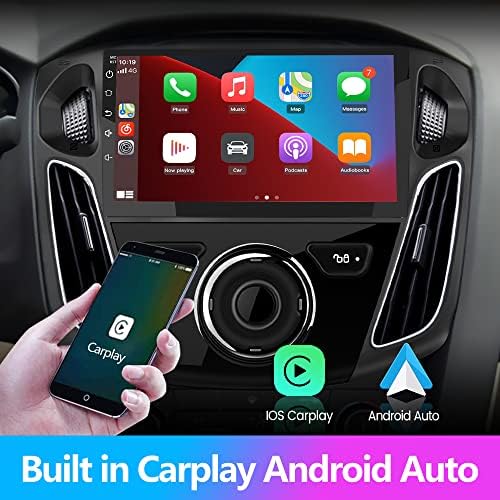 Android 10 Autó Sztereó Rádiós Kompatibilis a Ford Focus 2012-2017, 9 inch GPS Navigációs Beépített Vezeték nélküli CarPlay Vezetékes