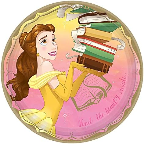 Amscan Disney Hercegnő Belle Körben a Papír Tányér - 9 | Multicolor | Csomag 8