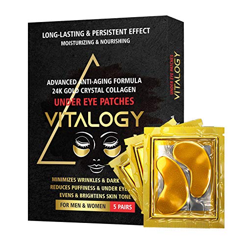 Vitalogy - Szem Alatti Foltok Sötét Karikák, a Ráncokat | 24 karátos Arany Anti-Aging Maszk, Párna, Puffadt Szemek & Táskák | Kollagén