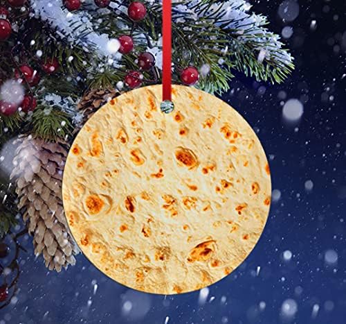 Burrito Tortilla Karácsonyi Dísz 2021 kétoldalas Vicces Reális Élelmiszer Emlék a karácsonyfa Lógó Díszek 3 Nagy Élelmiszer-Szerető, Kerámiák,