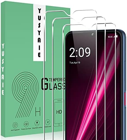 YUSYAIE [3 Csomag] Edzett Üveg kijelző Védő fólia Kompatibilis a T-Mobile Revvl 6 5G képernyővédő, 9H HD Tiszta, Átlátszó